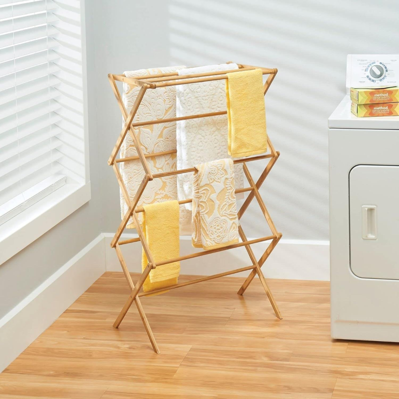 Foldable Bamboo Clothes Drying Rack
